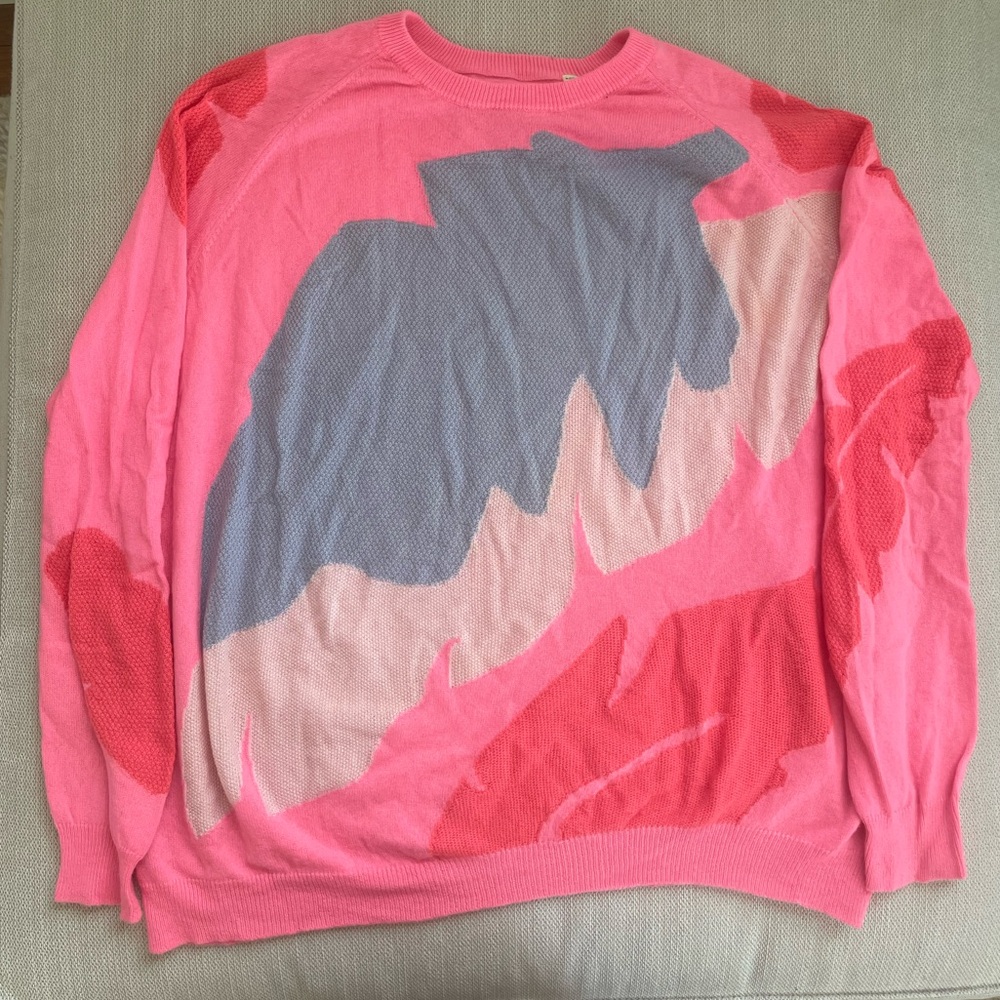 Chinti & Parker Pink Multicolor Abstract Crewneck Sweater
